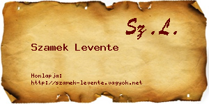 Szamek Levente névjegykártya