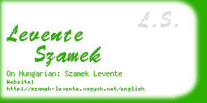 levente szamek business card